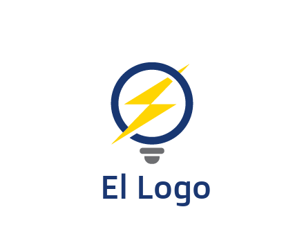 lightning in light bulb energy logo