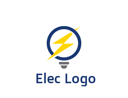 lightning in light bulb energy logo