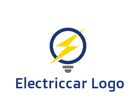 lightning in light bulb energy logo