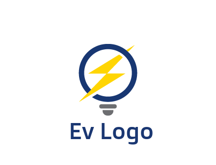 lightning in light bulb energy logo