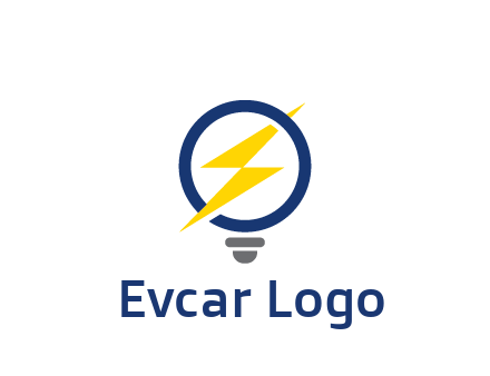 lightning in light bulb energy logo