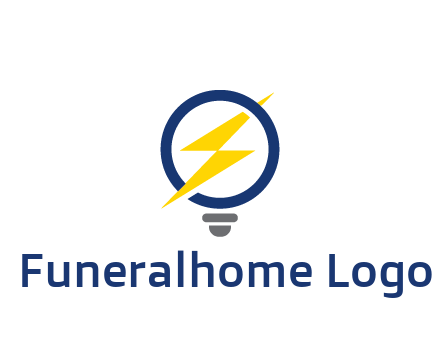 lightning in light bulb energy logo