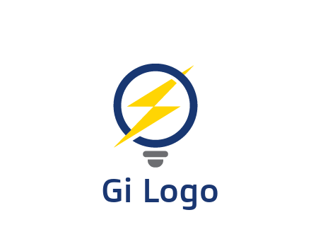 lightning in light bulb energy logo