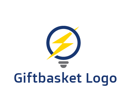 lightning in light bulb energy logo