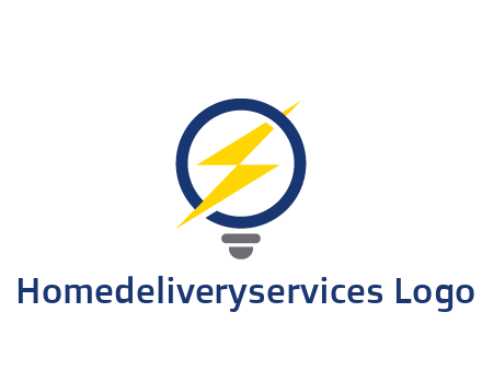 lightning in light bulb energy logo