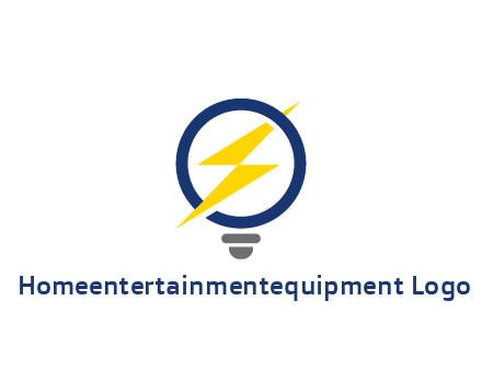 lightning in light bulb energy logo