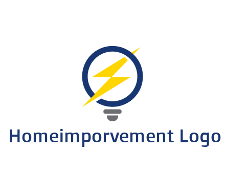 lightning in light bulb energy logo