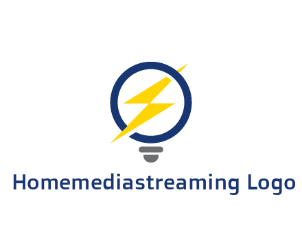 lightning in light bulb energy logo