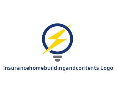 lightning in light bulb energy logo