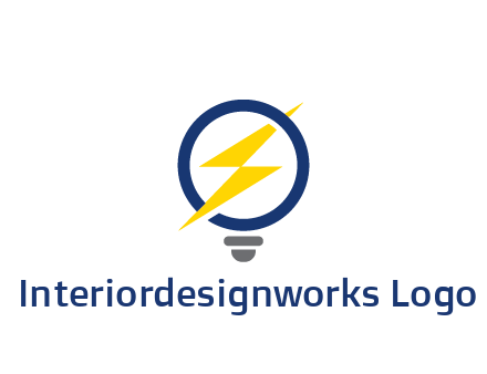 lightning in light bulb energy logo