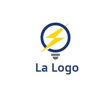 lightning in light bulb energy logo