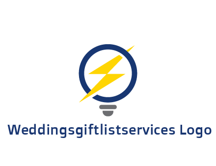 lightning in light bulb energy logo