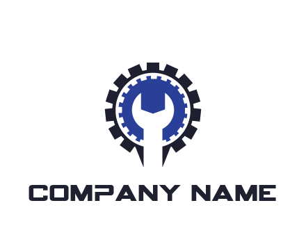 negative spacing of wrench in gear engineering logo