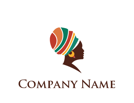 woman wearing Gele fashion logo 