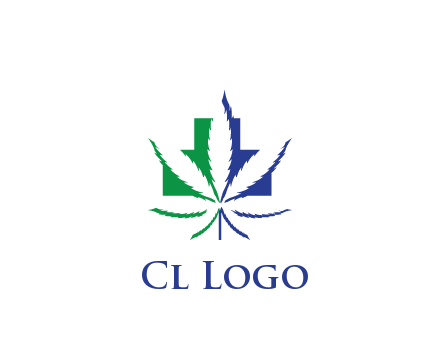 negative spacing of CBD leaf in aid medical logo