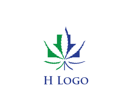 negative spacing of CBD leaf in aid medical logo