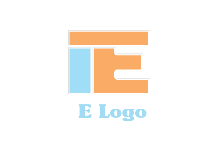 letter E with block forming letter I