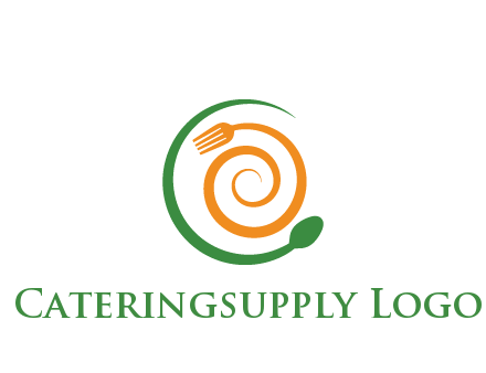 utensils spiraling restaurant logo 