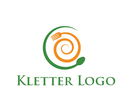 utensils spiraling restaurant logo 