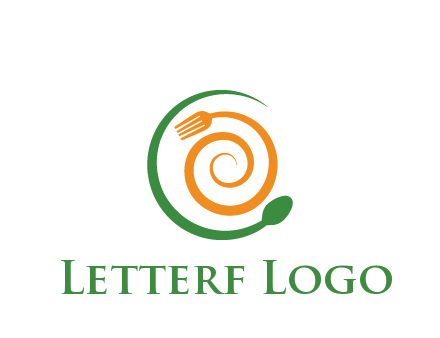 utensils spiraling restaurant logo 