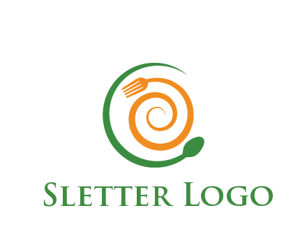 utensils spiraling restaurant logo 