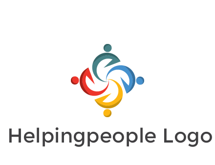 abstract people icon rotating community logo