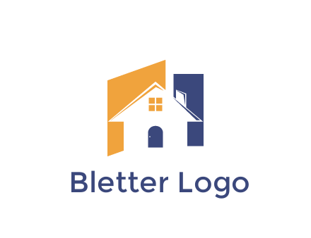 negative spacing of house construction logo