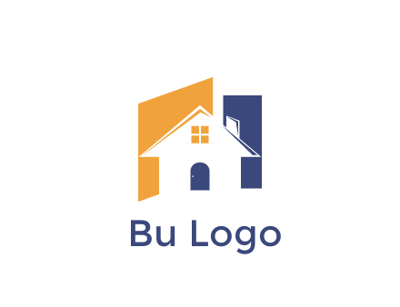 negative spacing of house construction logo