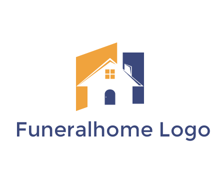 negative spacing of house construction logo