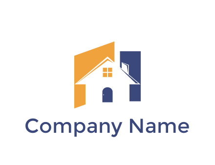 negative spacing of house construction logo