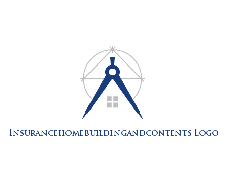 abstract house with compass construction logo