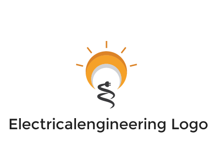 abstract sun with plug engineering logo