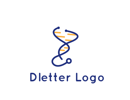 stethoscope like DNA strand medical logo