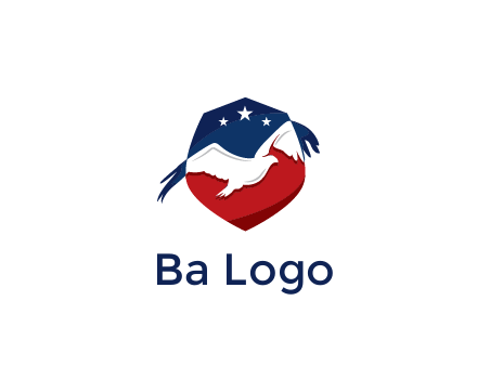 American flag badge with eagle legal logo