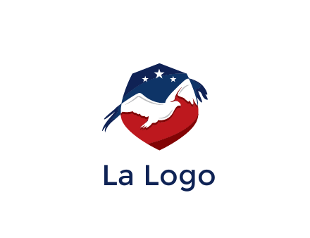 American flag badge with eagle legal logo