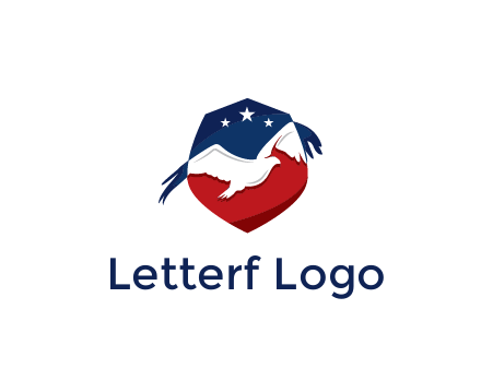 American flag badge with eagle legal logo