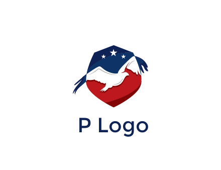 American flag badge with eagle legal logo