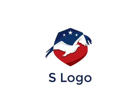 American flag badge with eagle legal logo