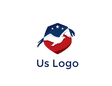 American flag badge with eagle legal logo