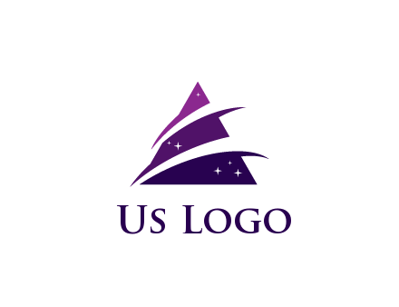 gradient triangle with swoosh and stars cleaning logo