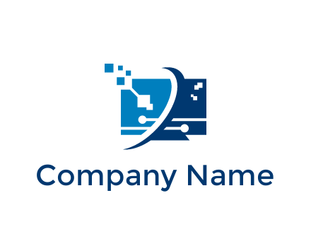 digital computer information technology logo