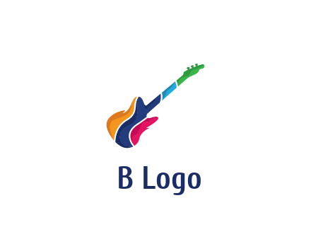 colorful guitar music logo