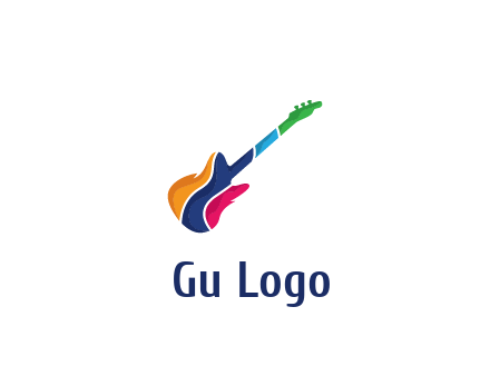 colorful guitar music logo