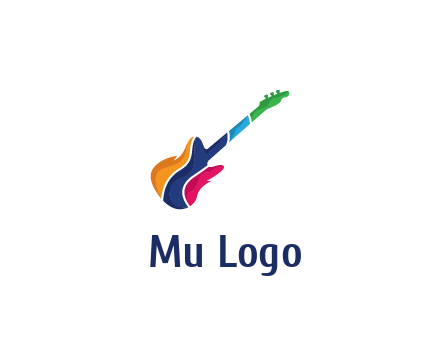 colorful guitar music logo