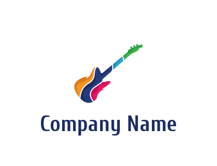 colorful guitar music logo