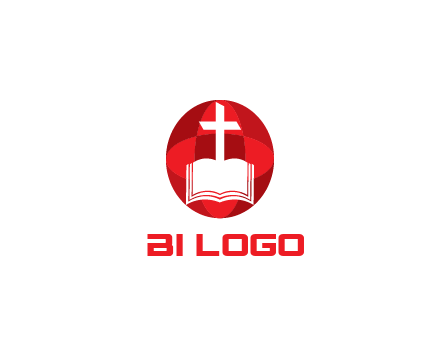 cross and book religious logo