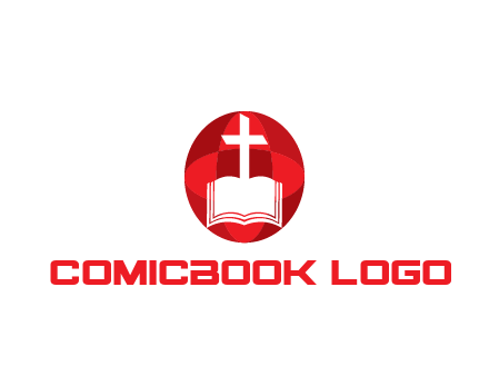 cross and book religious logo