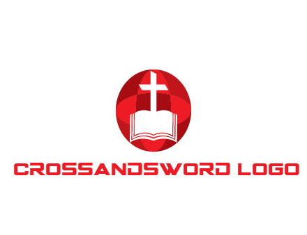 cross and book religious logo