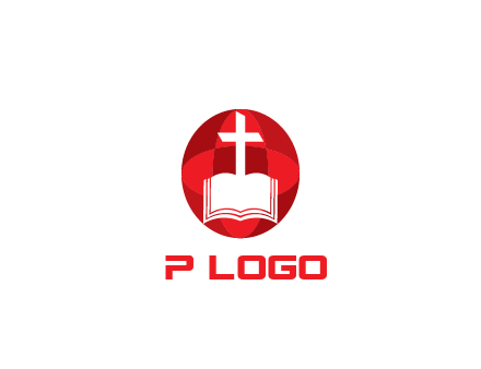 cross and book religious logo