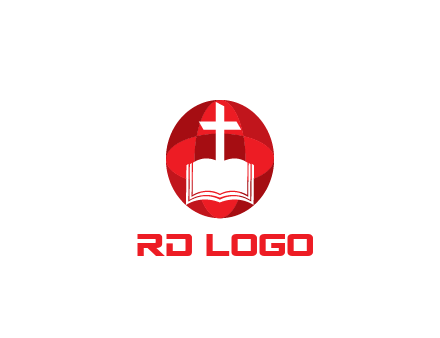 cross and book religious logo